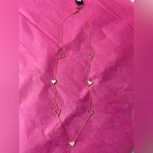 Ann Taylor Heart Gold Color Necklace NWT